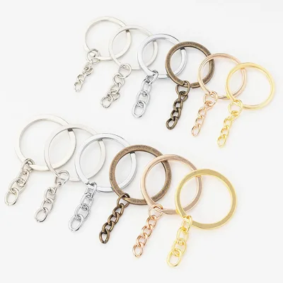 Wholesale Metal Split Key Chain Ring for Fashion Jewelry Making Metal Cord Clasp Customized Design Laser LOGO