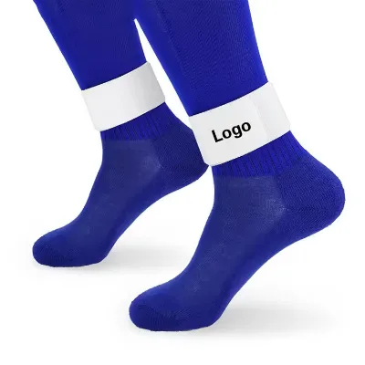 Custom Logo Football Shinguard Calf Sleeves Strap Durable Breathable Nylon Anti-Slip Elastic Fixing Strap for Soccer Protection