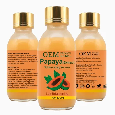 Private Label Papaya Brightening Serum Oil 125ml Skin Brightener Dark Spot Corrector Even Tone Face Care