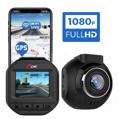 Car Dash Cam 2K 1080P Front Rear Dual Camera GPS WIFI Night Vision 1.5 Inch Screen Parking Monitor MicroSD