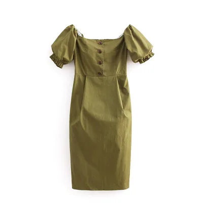 2020 Women Solid Color Elegant Office Strapless Off-shoulder Dress