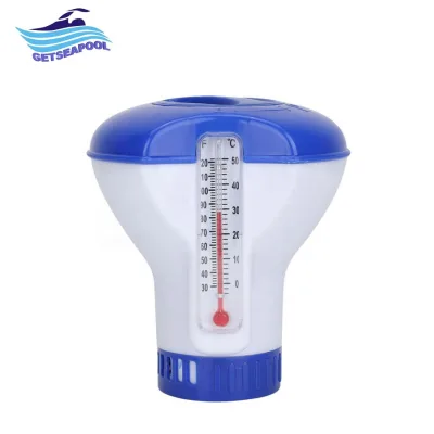 Swimming Pool Plastic Chlorine Dispenser Pool Accessories Adjustable Chlorine Floater with Thermometer
