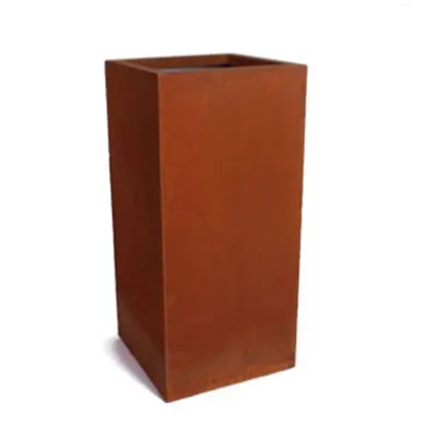 Corten Steel Corner Metal Planter for Garden Steel Pot for Patio Rustic Design Modern Farm (Rust, L15.75 XW15.75 XD15.75)