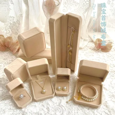 Plastic Flannel Jewelry Box Necklace Earrings Ring Bracelet Jewelry Box Accompanying Gift Jewelry Packaging Box