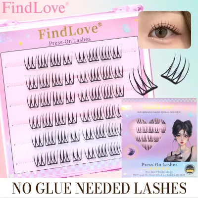 PRE18 Thicker Girl Group Natural Self Adhesive No Glue Need Press on Lashes for DIY Cluster Lashes