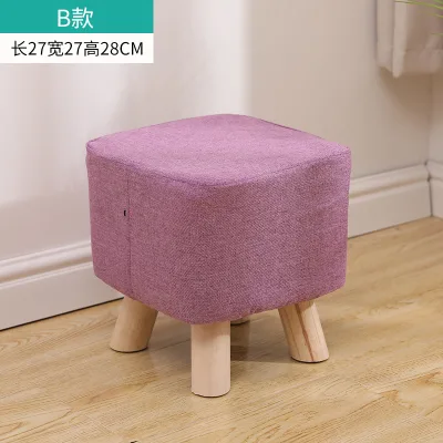 Customize Footstool with Non-Skid Legs Small Round Fabric Padded Seat