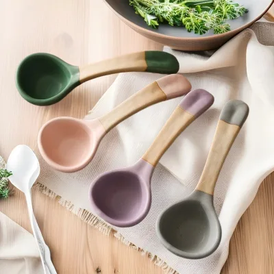 Coarse-colored Matte Spoon, Creative Terracotta Size Spoon, Ceramic Spoon, Spoon, Soup Spoon, Porridge Spoon