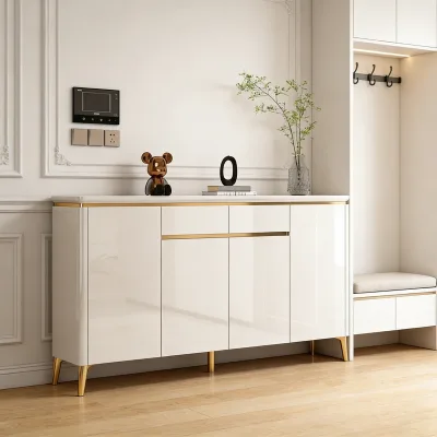 Solid Wood Paulownia Luxury Shoe Cabinet | Modern Design | Space-Saving Durable Wall Mount | Home Furniture for Living Room