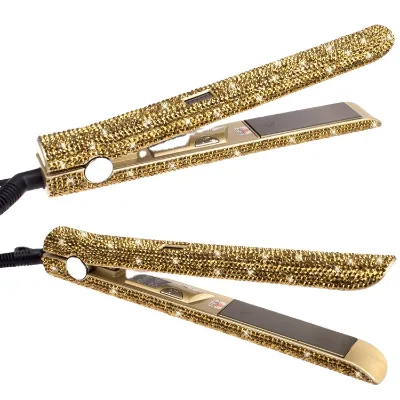 Diamond Cross-border Stick Bling Straight Hair Curl Dual-purpose Splint Machine Perm Led Display Steam Bling Hair Straightener
