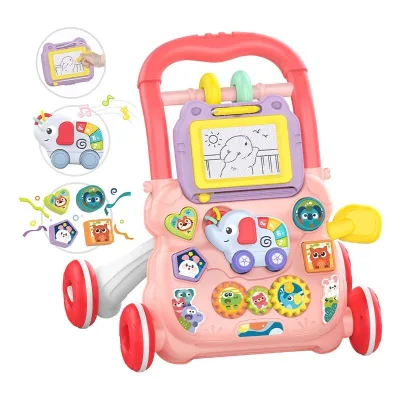 Multifunction Learning Music Trolley Activity Baby Walker Sit to Stand Learning Walker Kids Baby Walkers With Music