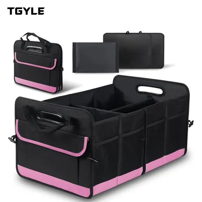 Multi Functional Car Trunk Storage Box, Women's Car Storage Box, 2-compartment Folding Travel Large Capacity Storage Basket