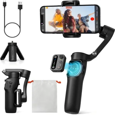 HOHEM X3 SE Portable Foldable AI Tracking Wireless Remote Control Dual Phone Stabilizer Gimbal for Android