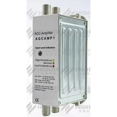 DCSS LNB System 950-2150MHz 2-Output 60-90dBuV AGC Aluminum Amplifier with 18V 1000mA Power Adapter