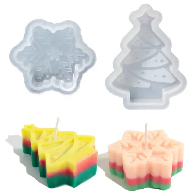 Wholesale Diy Casting Silicone Mold Christmas Snowflake Candle Mold Gypsum Aromatherapy Ornaments Moulds