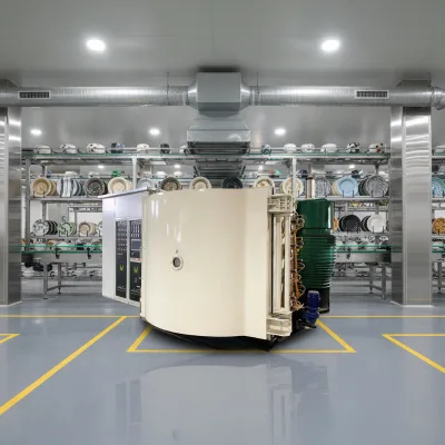 PVD Vacuum Coater Vacuum Deposition Porcelain Dinnerware Ceramic Factory Integrated for Decorative Surface Treatment