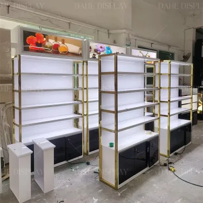 Fashion Perfume Display Cabinets Client Custom Stand Showcases with Lightbox