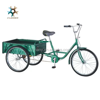 24 Inch Adult Tricycle with Single Speed Cheaper Pedal Bike for Cargo
