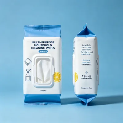 Custom Logo Fragrance Free Multi-Purpose Cleaning Wipes for Kitchen Bathroom Disposable Cleansing Wet Tissue