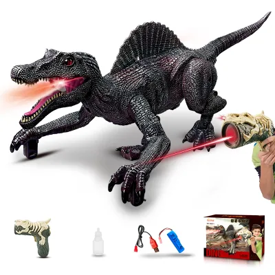 2024 Wholesale Kids RC Dinosaur Animal Toys Set Infrared Remote Control Spinosaurus Sound Spray Electric Plastic Simulation
