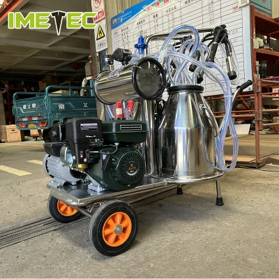 Fully Automatic Piston Type Milking Machine Electric Milking Trolley for Farm Universal Milker for Cattle Sheep Camel