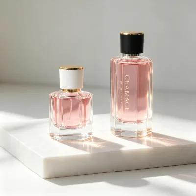 Wholesale Hexagonal Glass Perfume Spray Bottle 50ml 100ml  Screen Printing Custom Logo Parfum Bottle with Pump Sprayer Unique