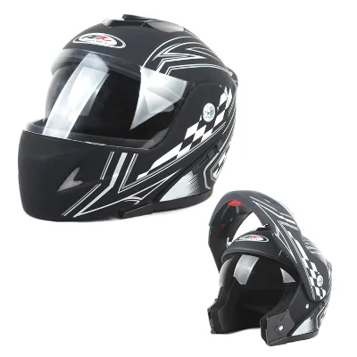 DOT Approved Modular Motor Helmet Motorcycle Full Face Black Motorcycle Helmet