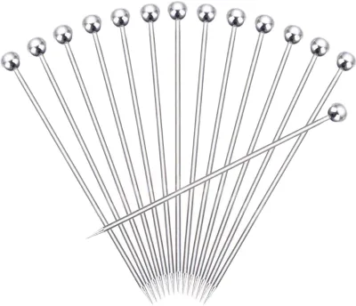 Food Grade Silver Color Stainless Steel 304 Classic Cocktail Picks Set Perfect for Gift Wedding Bartender