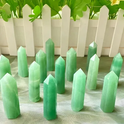 Wholesale High Quality Healing Stone and Crystal Green Aventurine Jasper Pillar Gemstone Tower for Meditation