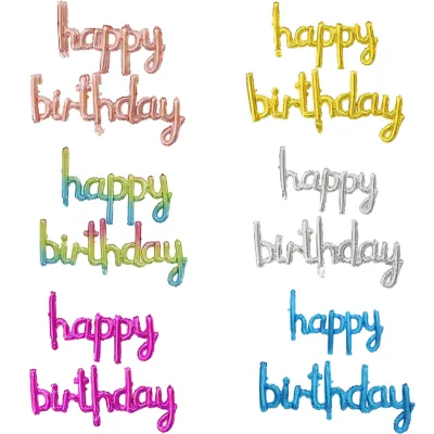 Happy Birthday Durable Gravure Printed Foil Banner Balloons 16 Inch Alphabet Letters