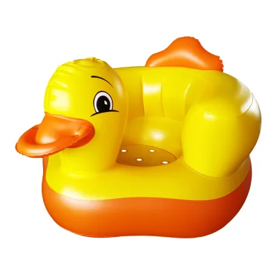 Hot Selling Yellow Duck Dining Sofa Infant Bath Seat Inflatable Baby Sofa For Learning Sit