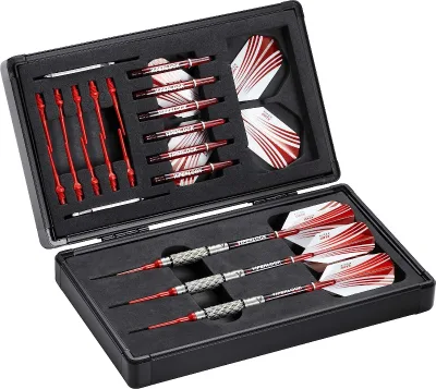 Aluminum Dart Case with Precision Cut Space to Hold 3 Steel Tip or Soft Tip Darts and Extra Flights Magnetic Latch Keeps Case
