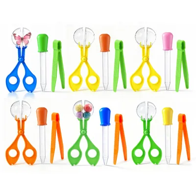 Children's Fine Motor Skills Training Tools: Tweezers, Scissors, Clips, Dropper - Kindergarten Science