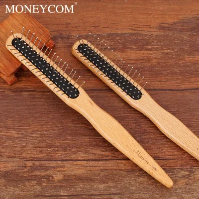 Unique Design Fine Wood Hair Brush with Metal Tip 2306
