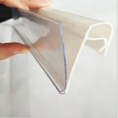 White PP Clip Strip with Hanging Display for Supermarket Shelves Extruding Plastic Modling Custom Cutting Processing