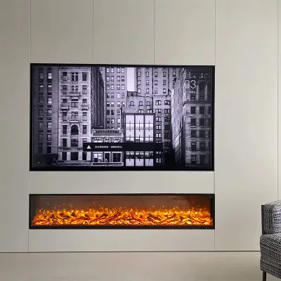 CE-certified Intelligent Electric Fireplace with Realistic Flame Effect - Perfect for Both Heating and Decoration.