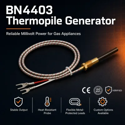 Copper Gas Thermopile Generator 750mV Pilot Flame Sensor for Home Appliance Heater Parts CE Certified Fireplace Furnace Repair
