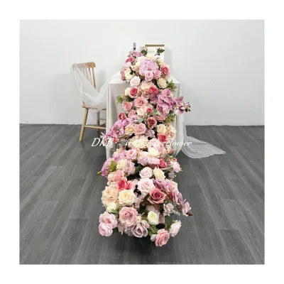 Artificial Large Floral Funeral Row Arrangement Wedding Table Floral Mariage
