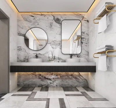 Modern Minimalist Aluminum Bathroom Cabinet