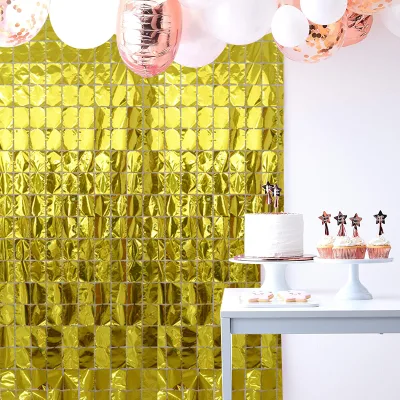 Birthday Decor Party Photo Backdrop square Foil Fringe Curtain Cortinas Pasteles Backdrops
