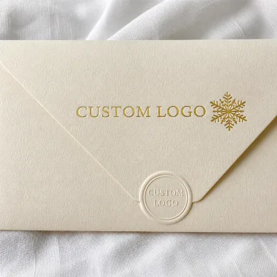 Custom Hot Gold Stamping Cardboard Envelopes Business Card Packaging Wedding Invitation Envelope