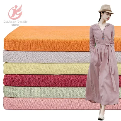 Summer 2024 128gsm Wholesale Flax Woven Skirt Shirt Fabric 80% Adhesive and 20% Linen Material for Boys Dress Clothes