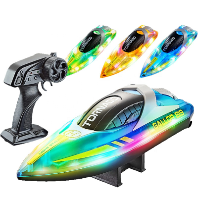 2.4G Light up Boat High Speed Rc Toy 15 KM/H Double Oars RC Boat Toys Control About 60 Meters Rc Toy