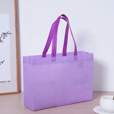 Shoulder-Carried Non-Woven Bags Stitched Handles Logo Printing Eco-Friendly Laminated Finish Closure Type None for Takeout 44