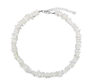 White Puka Shell Necklace Bracelet Anklet Hawaiian Clam Chip Surfer Necklace Trendy Summer Beach Shell Choker