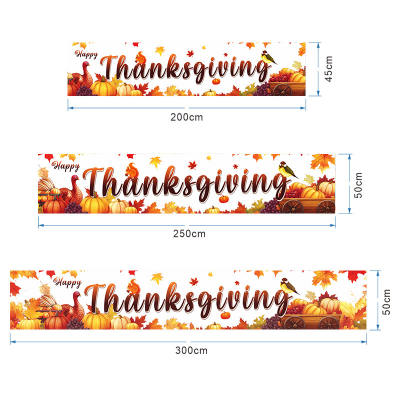 JUXINDA New Design Thanksgiving Banner Decor, Modern Autumn Leaves Pumpkin Pattern