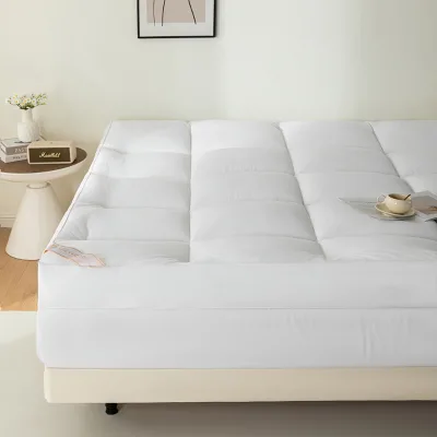 Premium Eco-Friendly Cotton Filled Snow Velvet Mattress Pad Stitching Thick Soft Hotel Grade Quality for Bedroom Dorm Guest Room
