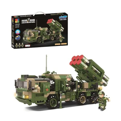 Good Sale Hongqi air Defense Missile Toy Car for Kids Military Mini Launcher Building Blocks Armored Vehicles Bricks