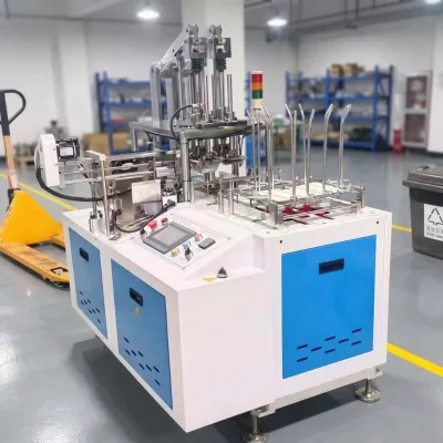 Small Fully Automatic Kraft Paper Box Forming Machine Disposable Food Container Maker