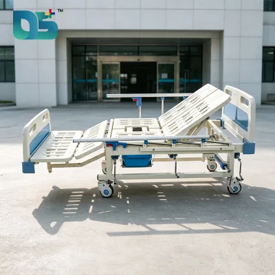 Professional IV Pole Flip Dining Table Lightweight Foldable Guardrails Mobile Manufacturer CE Certified Manual Elderly Care Bed