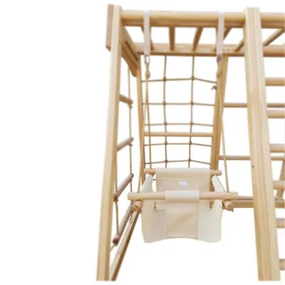 Hanging Kids Swing Baby Swing Seat Indoor and Outdoor Wooden Baby Swing Hanging Chair Hammock